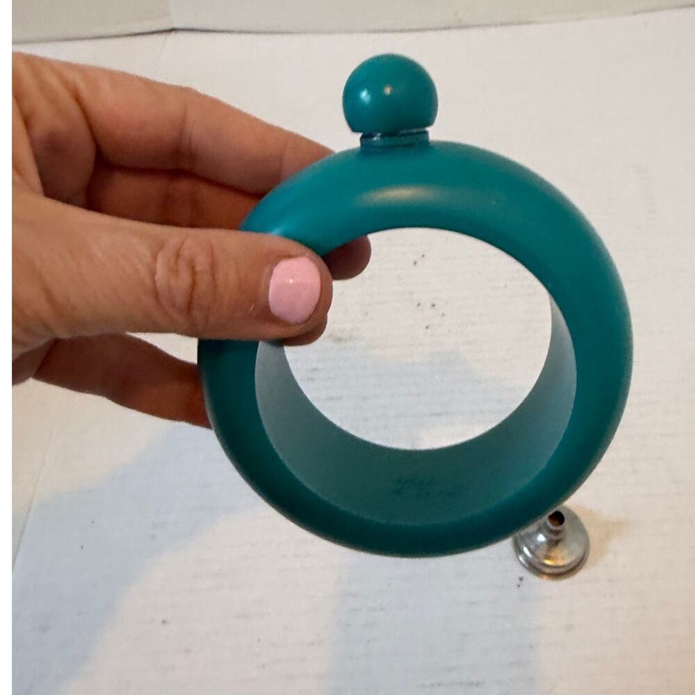 Teal Writ Flask Bracelet with Funnel for Easy Filling